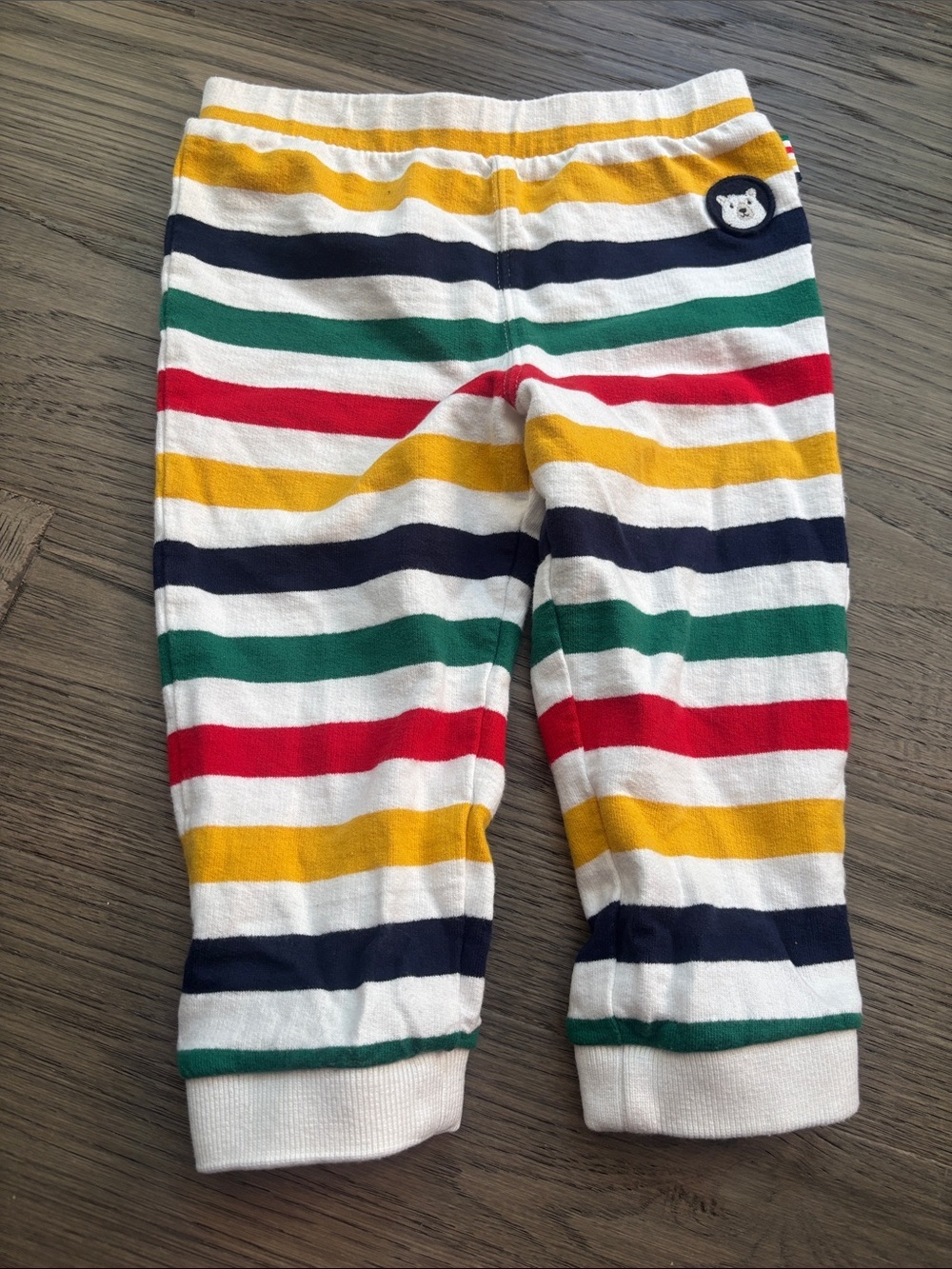 Stripes | Hudson’s Bay Striped Baby Sweat Pants Joggers Red Yellow White Size 9M